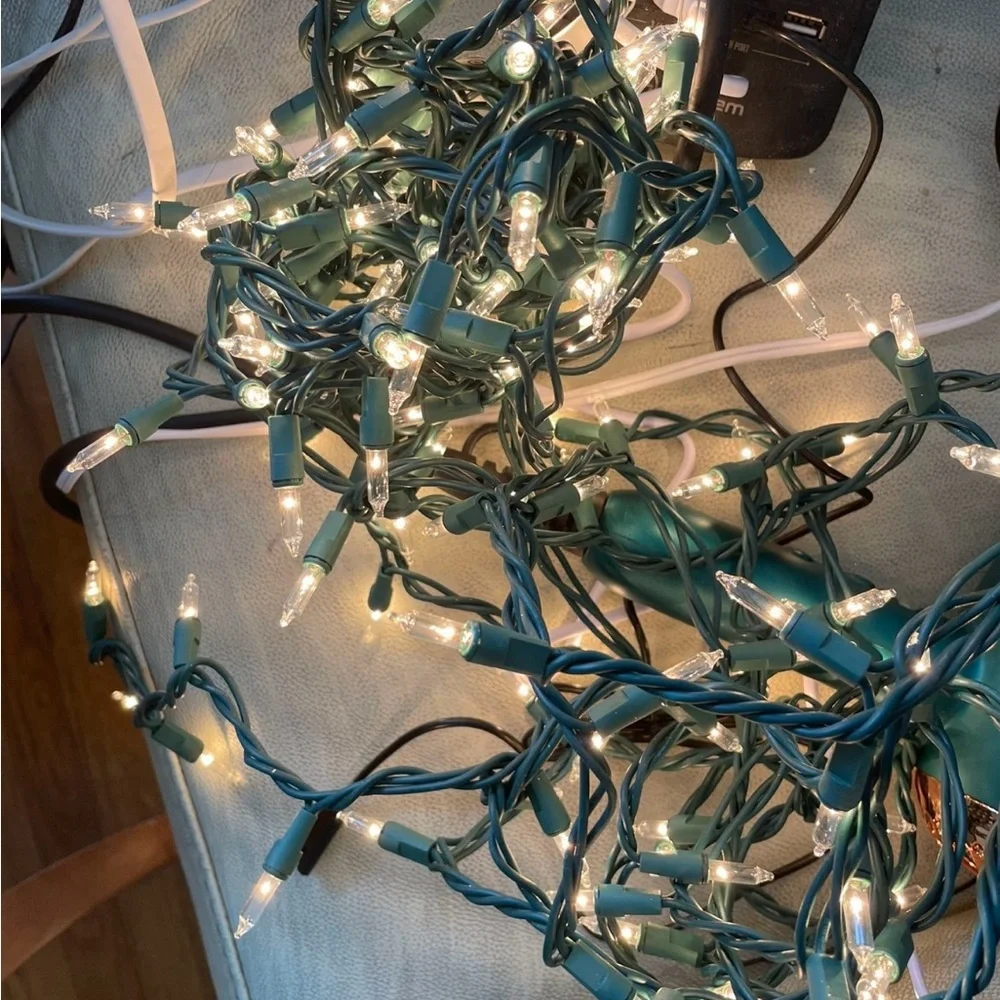 Holiday String Lights with Green Wire